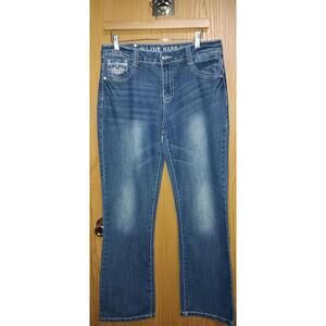 Live Hard Bootcut Jeans Womens Size 10 Blue Jeans Denim Embellished Pockets